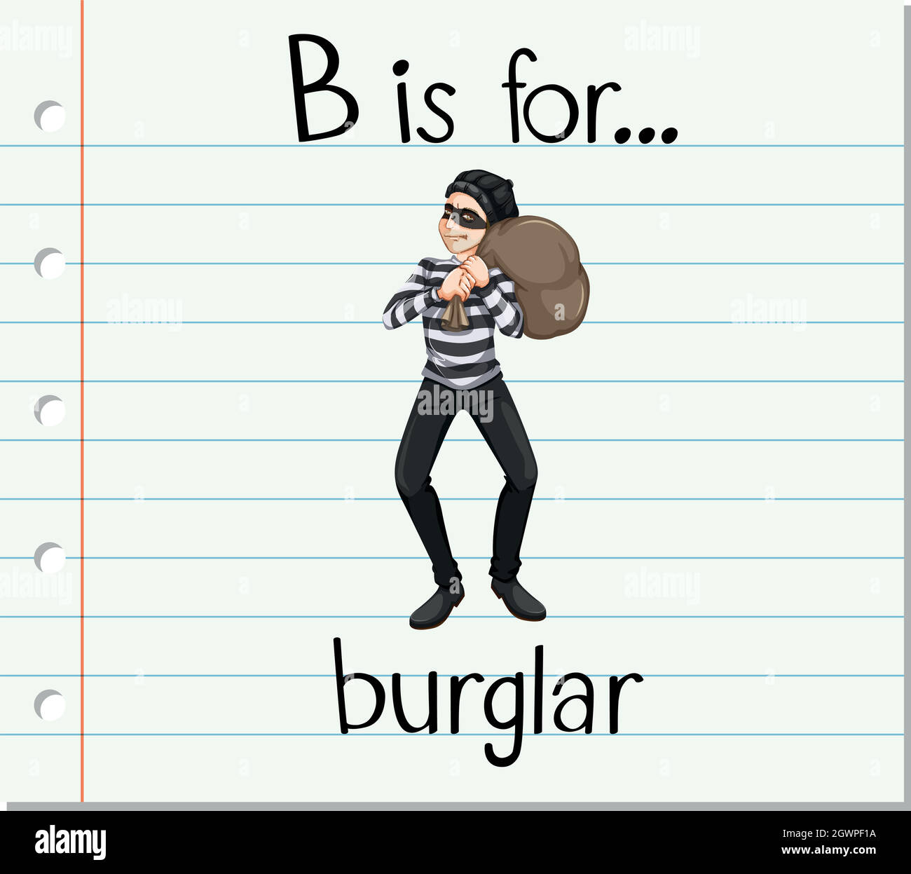 Flashcard Letter B Is For Burglar Stock Vector Image & Art - Alamy