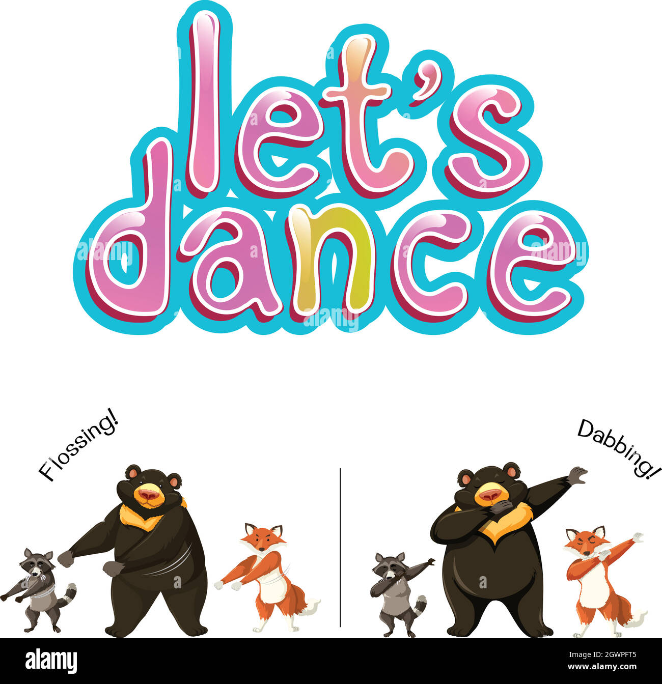 Let's dance animals concept Stock Vector