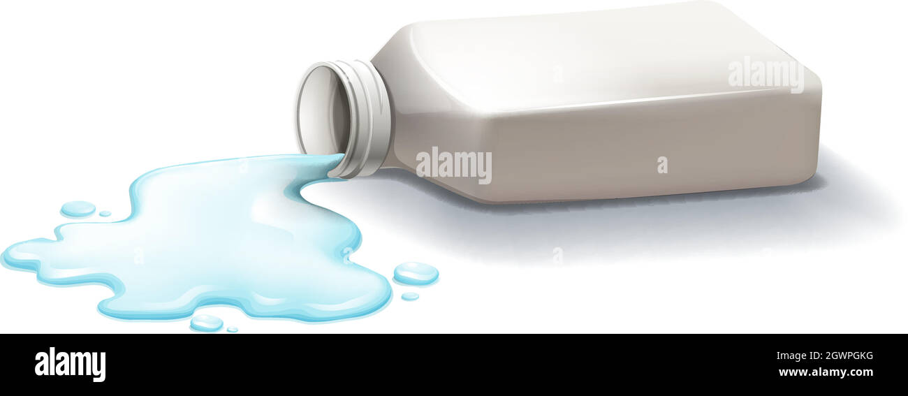 A white medicine bottle with spilled syrup Stock Vector