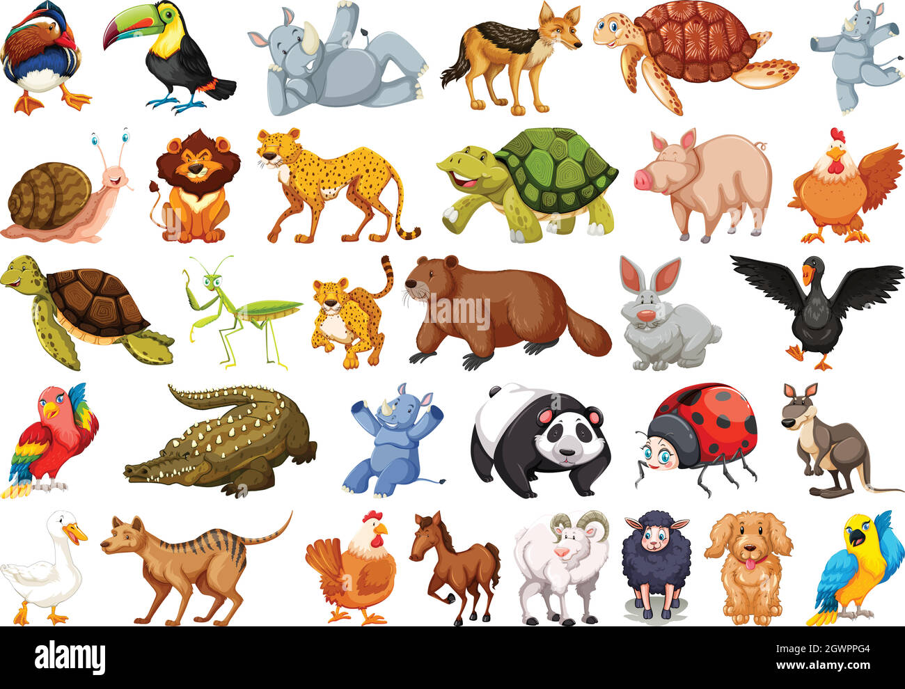 Set of wild animals Stock Vector Image & Art - Alamy