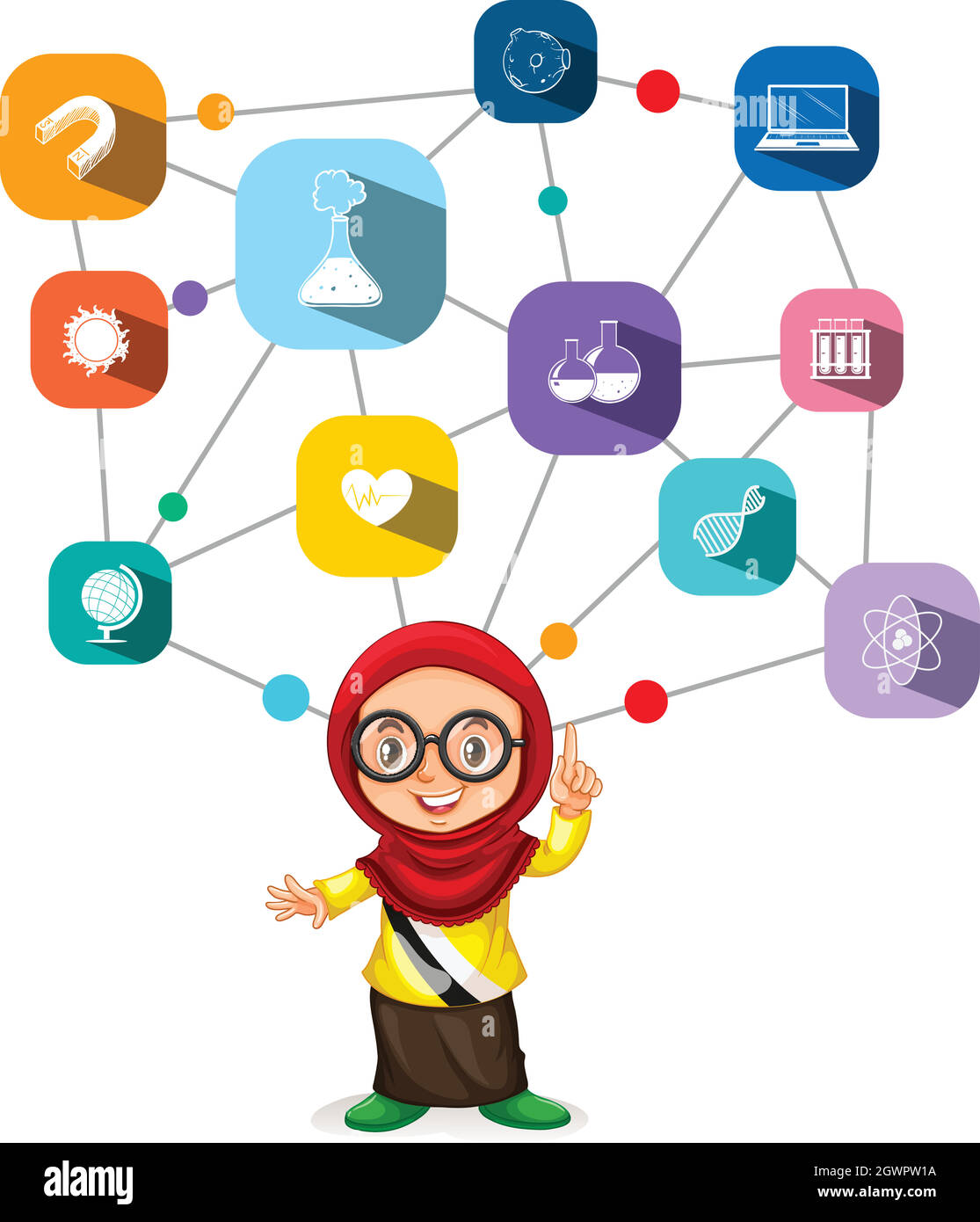 Brunei girl and science symbols Stock Vector Image & Art - Alamy