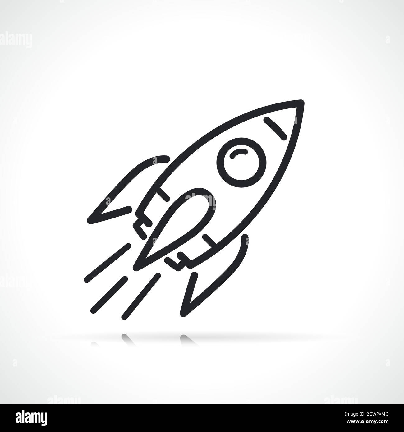 space rocket thin line icon Stock Vector