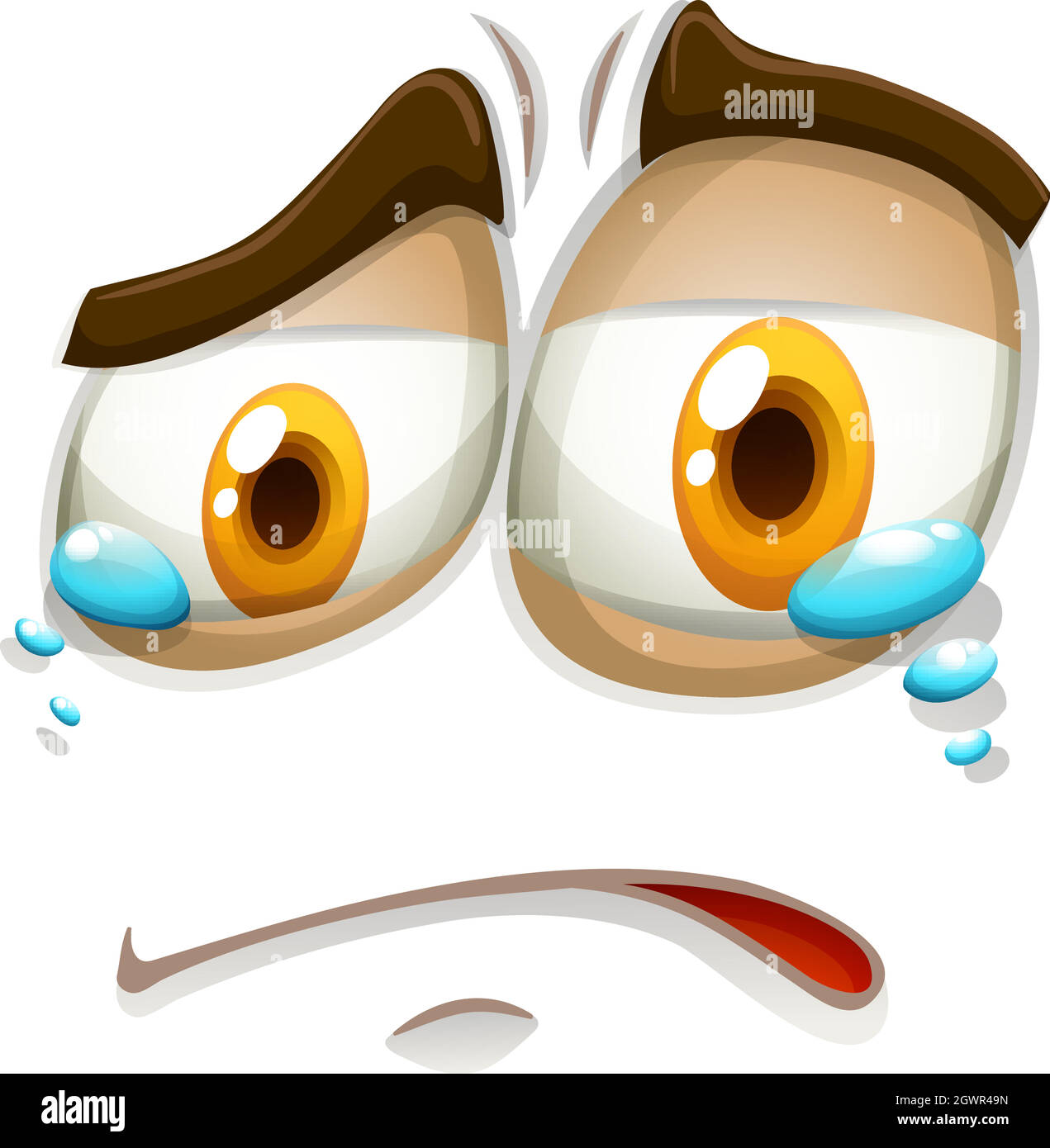 Sad face with tears Stock Vector