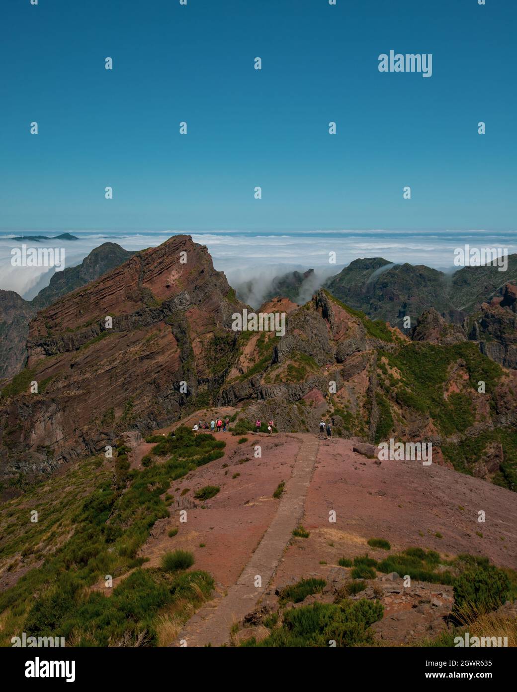 Pico Ruivo seen from "Pico do Arieiro" Mountains at Madeira Island