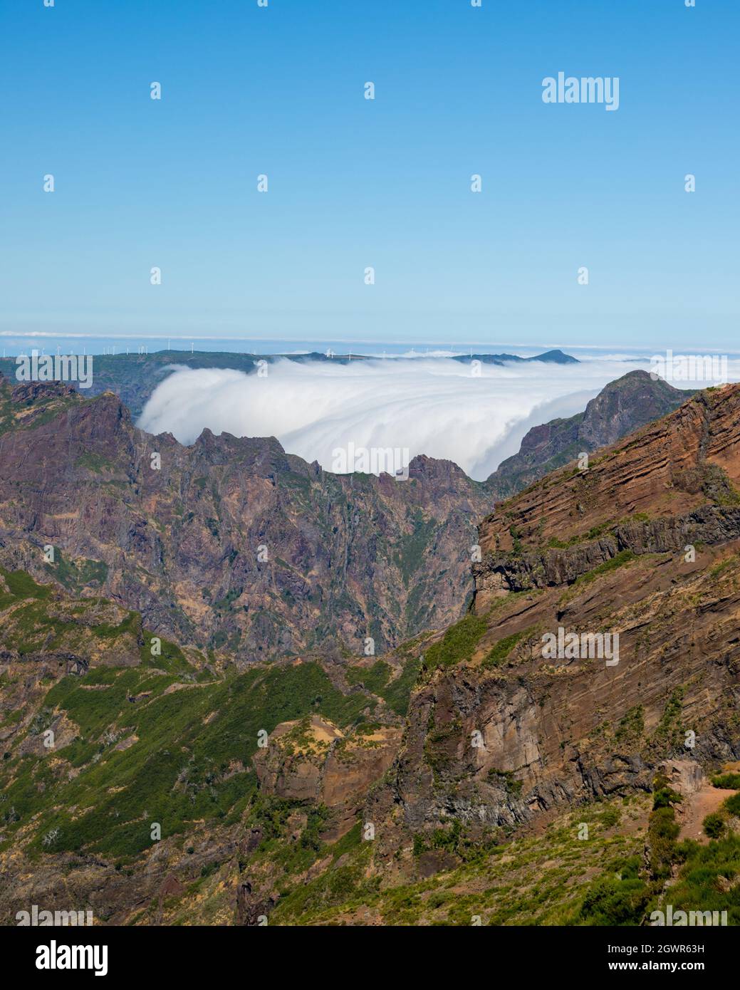 Pico Ruivo seen from "Pico do Arieiro" Mountains at Madeira Island