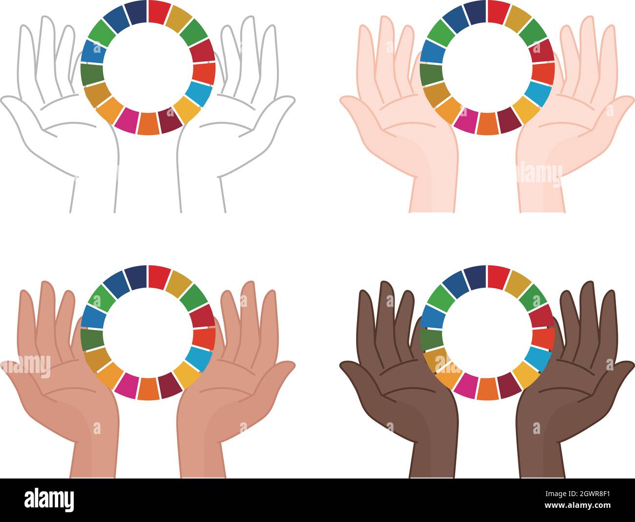 Set of symbol icons for a bright future inspired by Sustainable ...