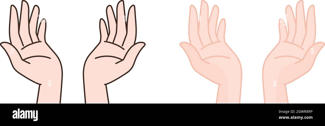 Set of raising hands icon for a bright future inspired by Sustainable