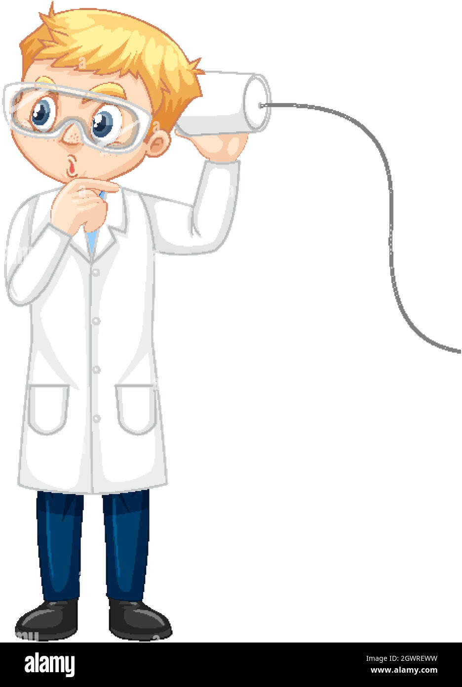 A boy cartoon character wearing laboratory coat Stock Vector Image & Art -  Alamy