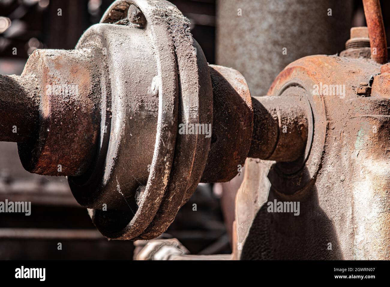 Machinery in an old factory. Stock Photo
