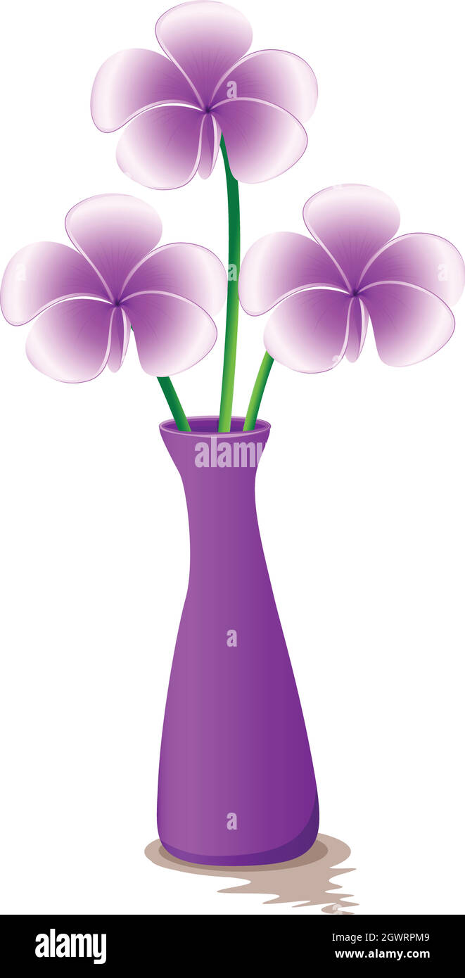 A lavender vase with flowers Stock Vector