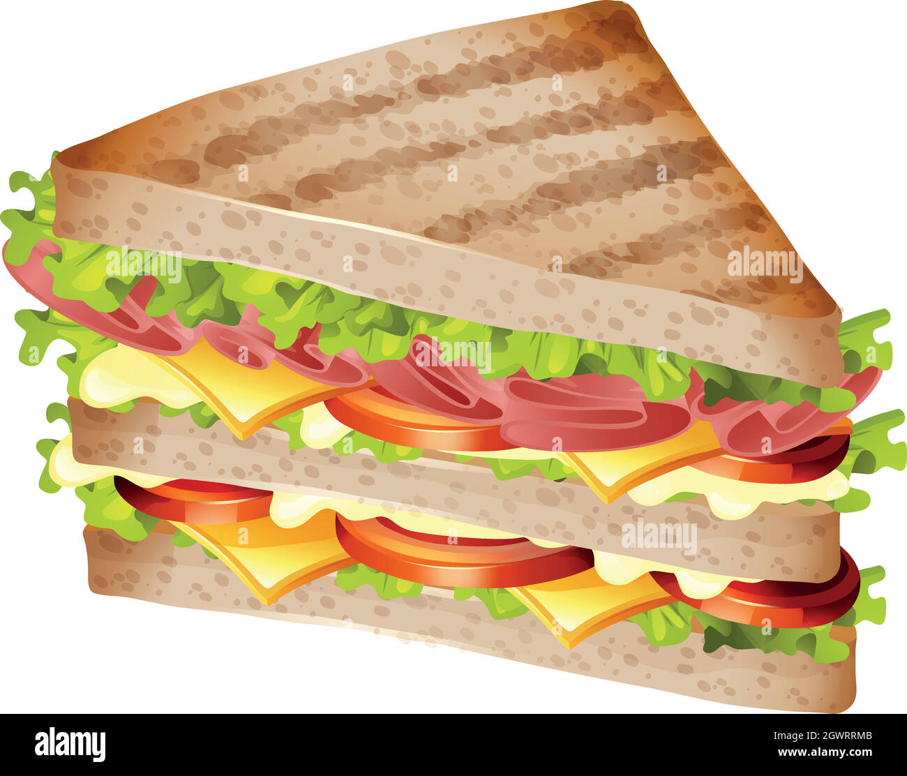 Sandwich with ham and cheese Stock Vector