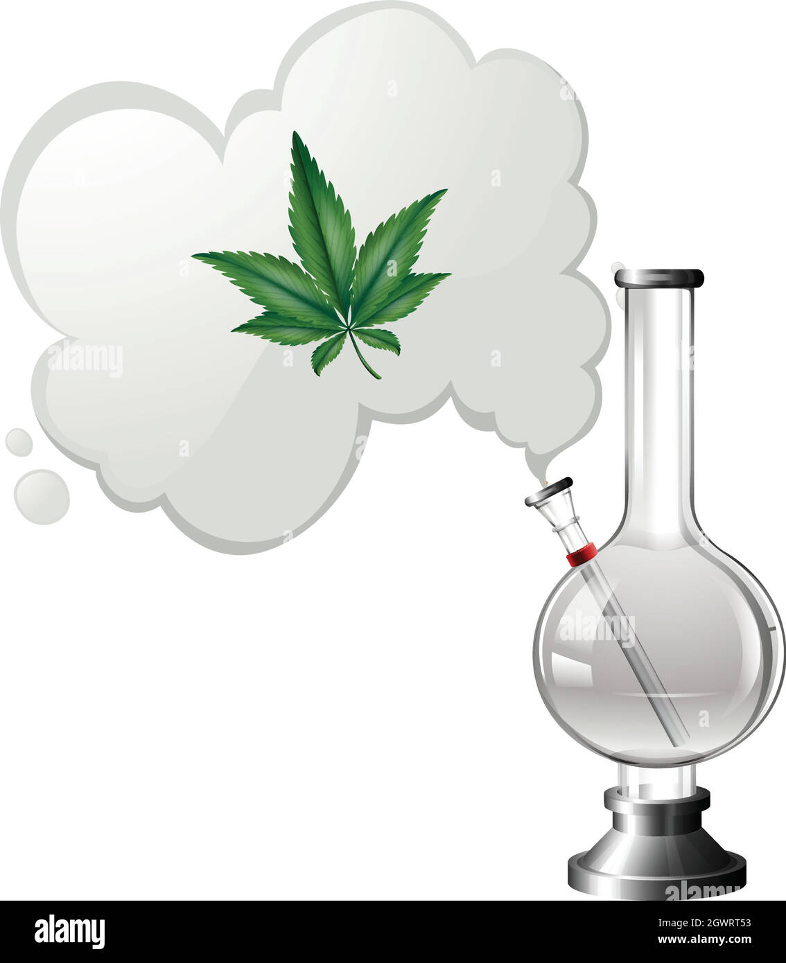 Marijuana Bong on White Background Stock Vector