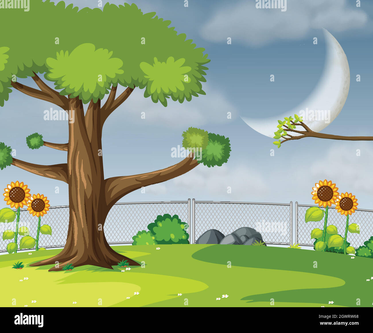 A flat garden scene Stock Vector Image & Art - Alamy