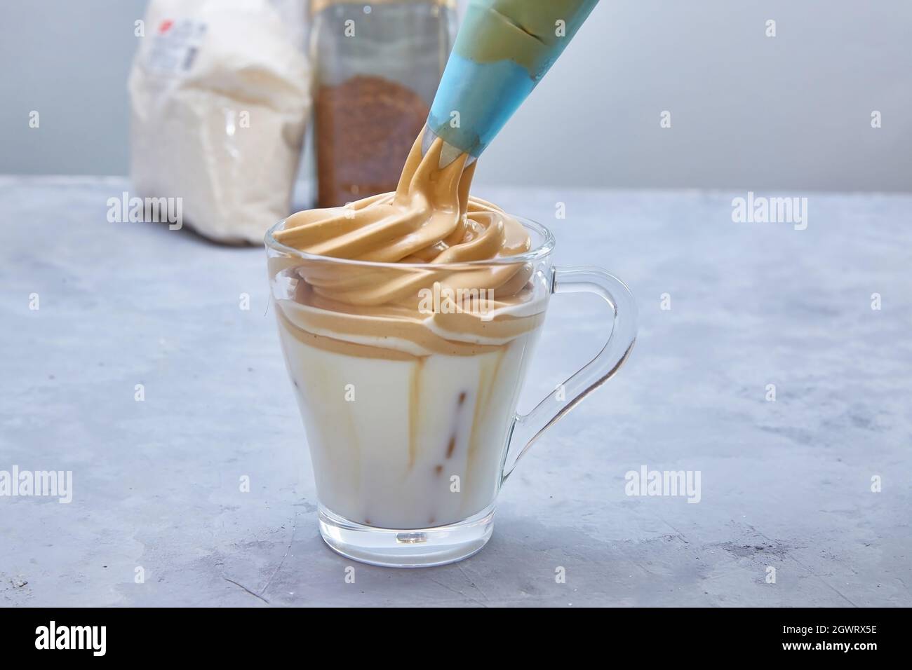 Step 7. Dalgona Coffee. Step By Step Cooking. Put Whipped Foam On Top