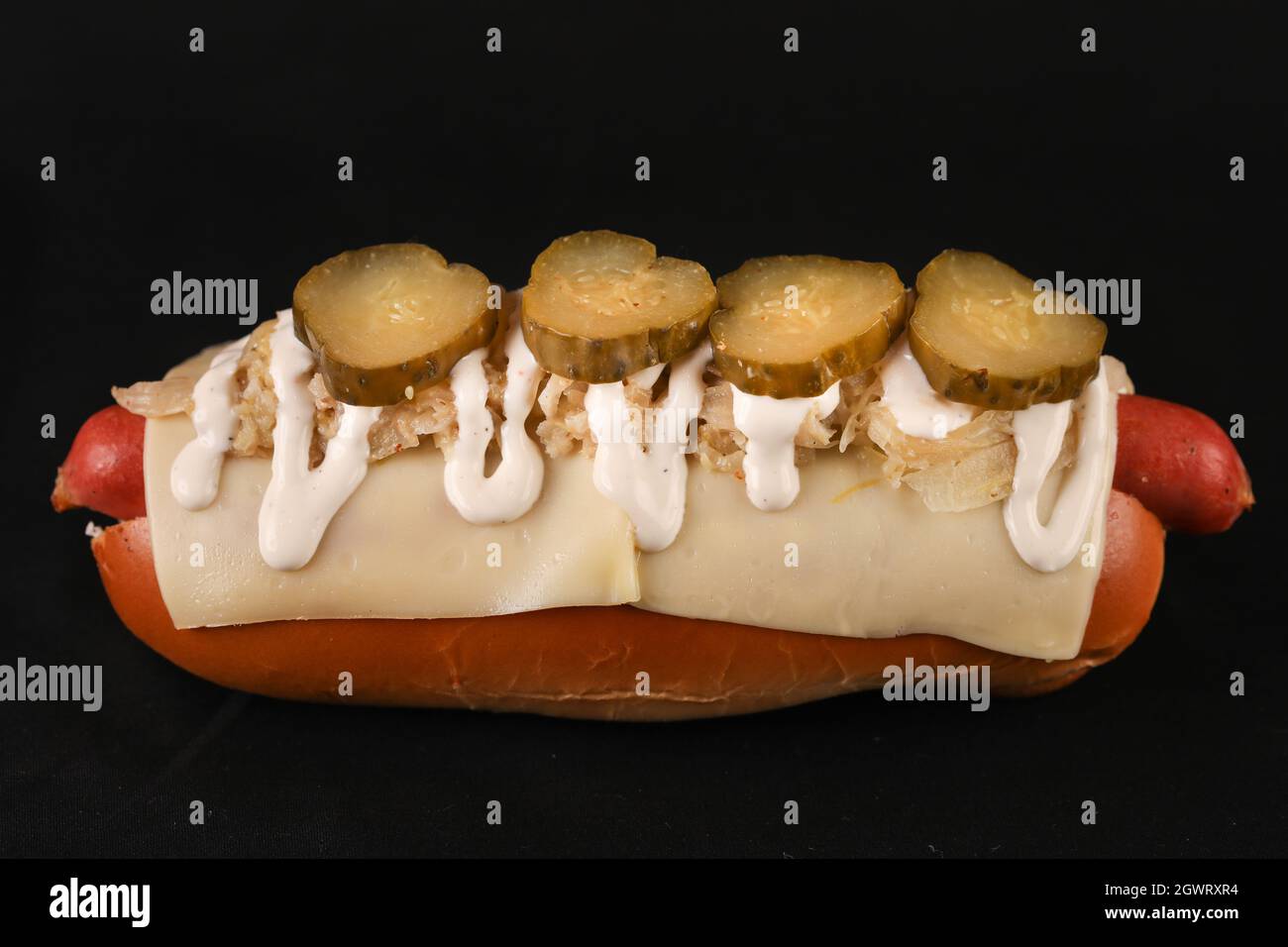 Close-up Of Hot Dog Stock Photo