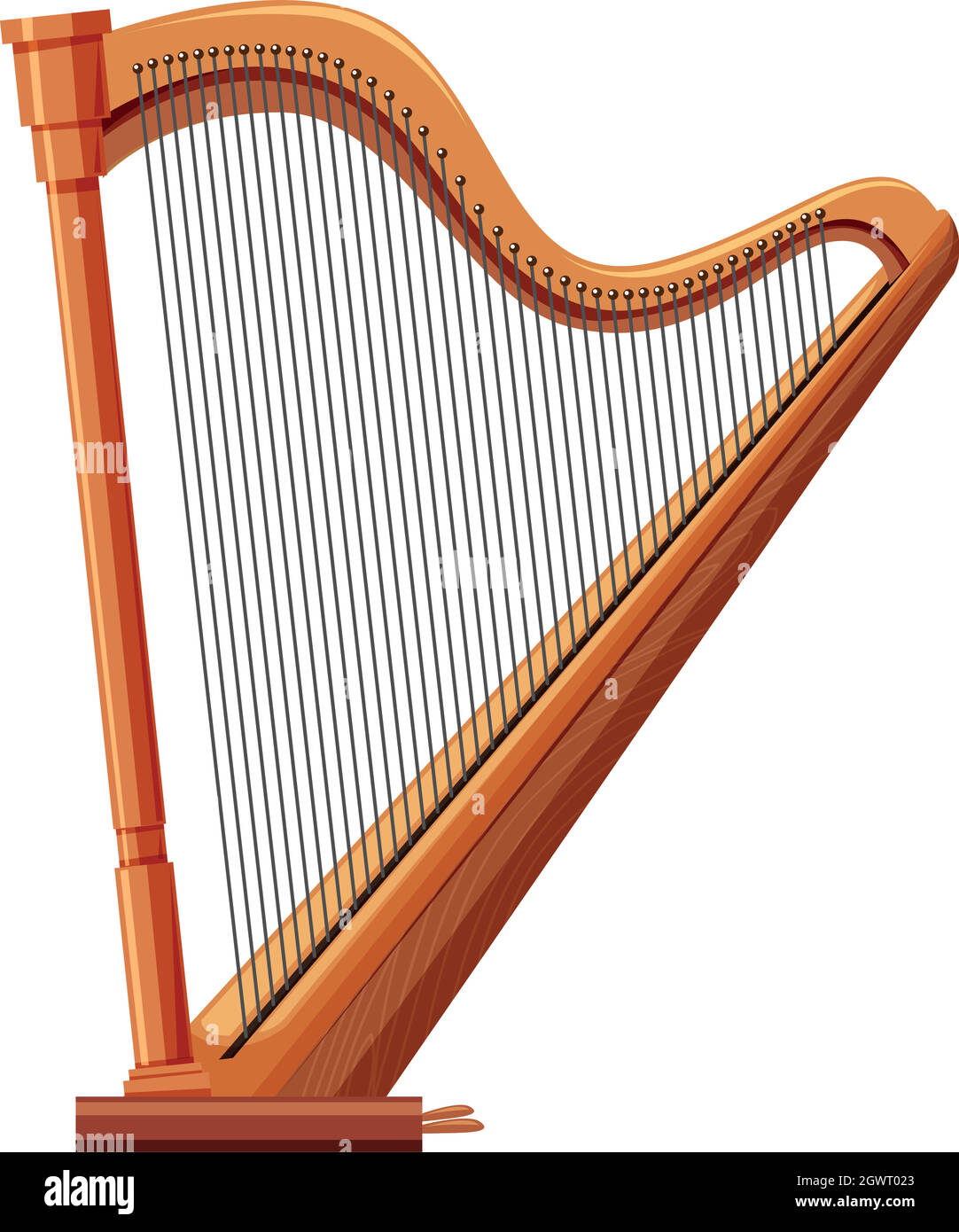 Harp made of wood Stock Vector