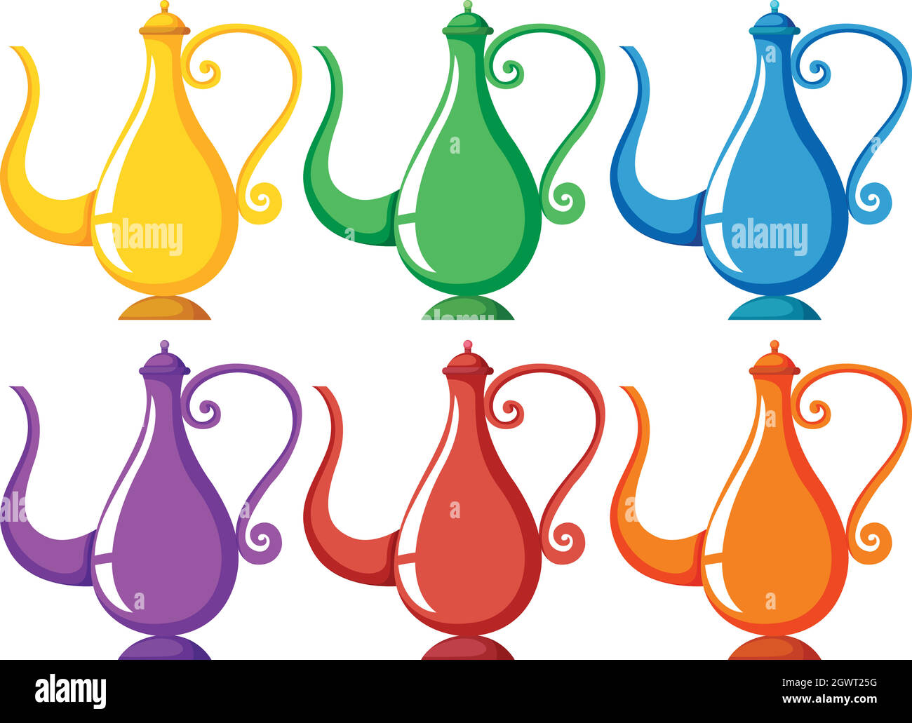 Lamps in six different colors Stock Vector Image & Art Alamy