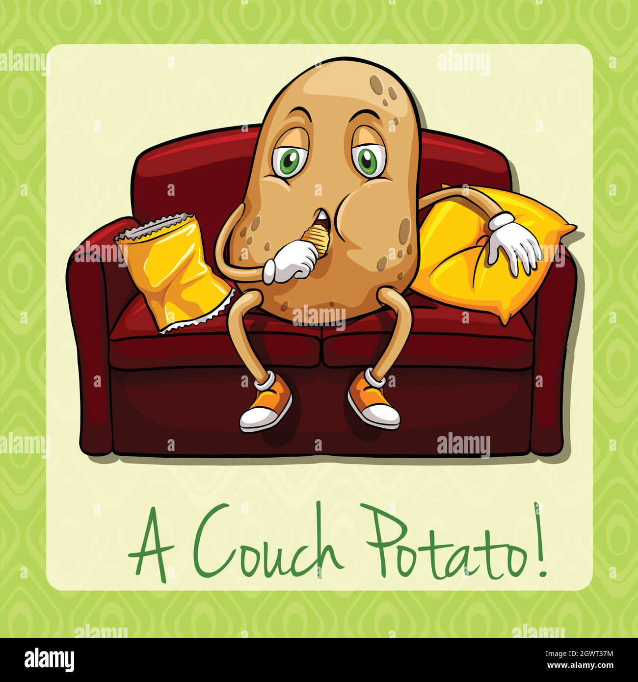 Couch potato idiom concept Stock Vector Image & Art Alamy