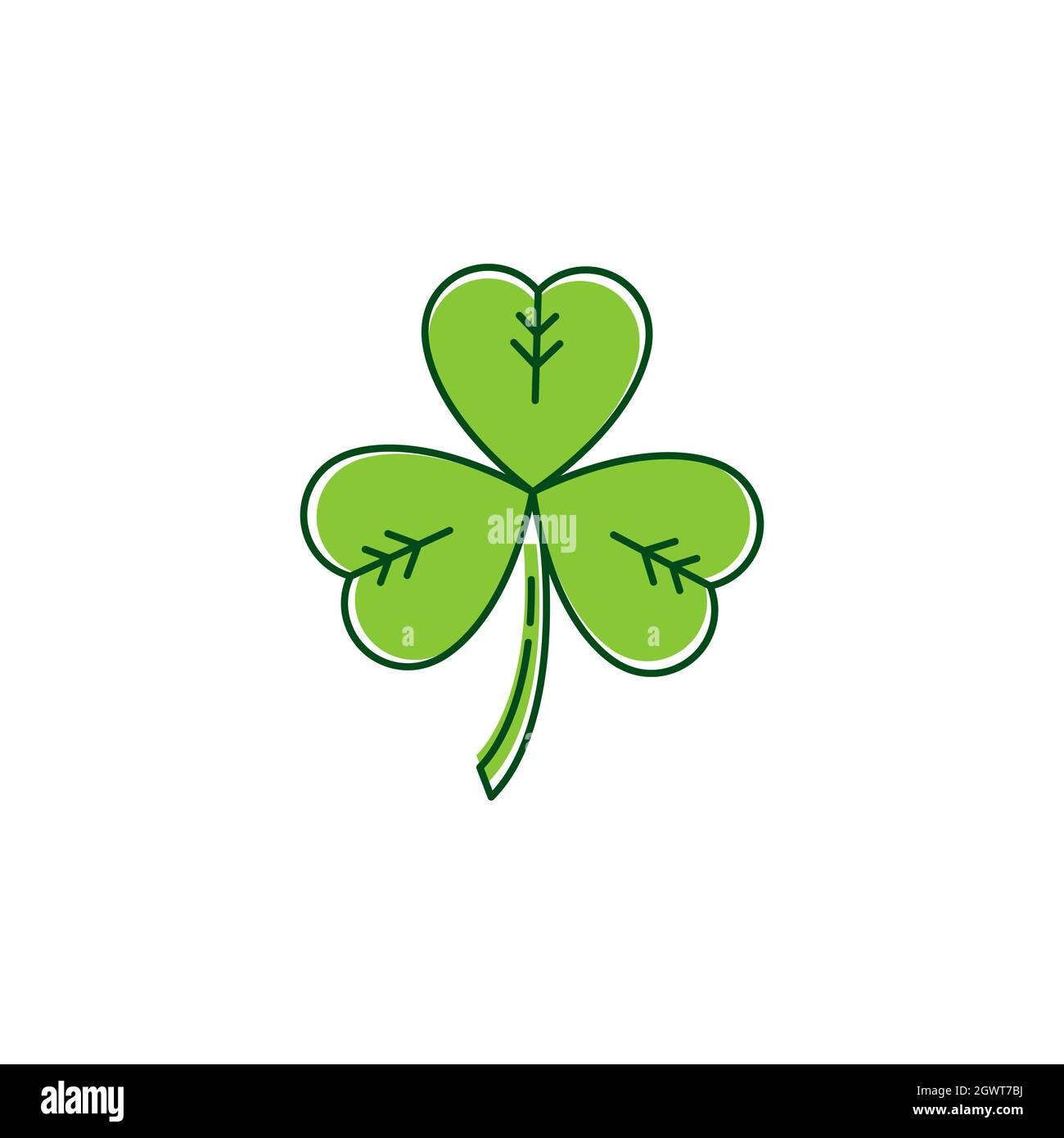 Green Clover Leaf icon Template Design Vector Stock Photo - Alamy