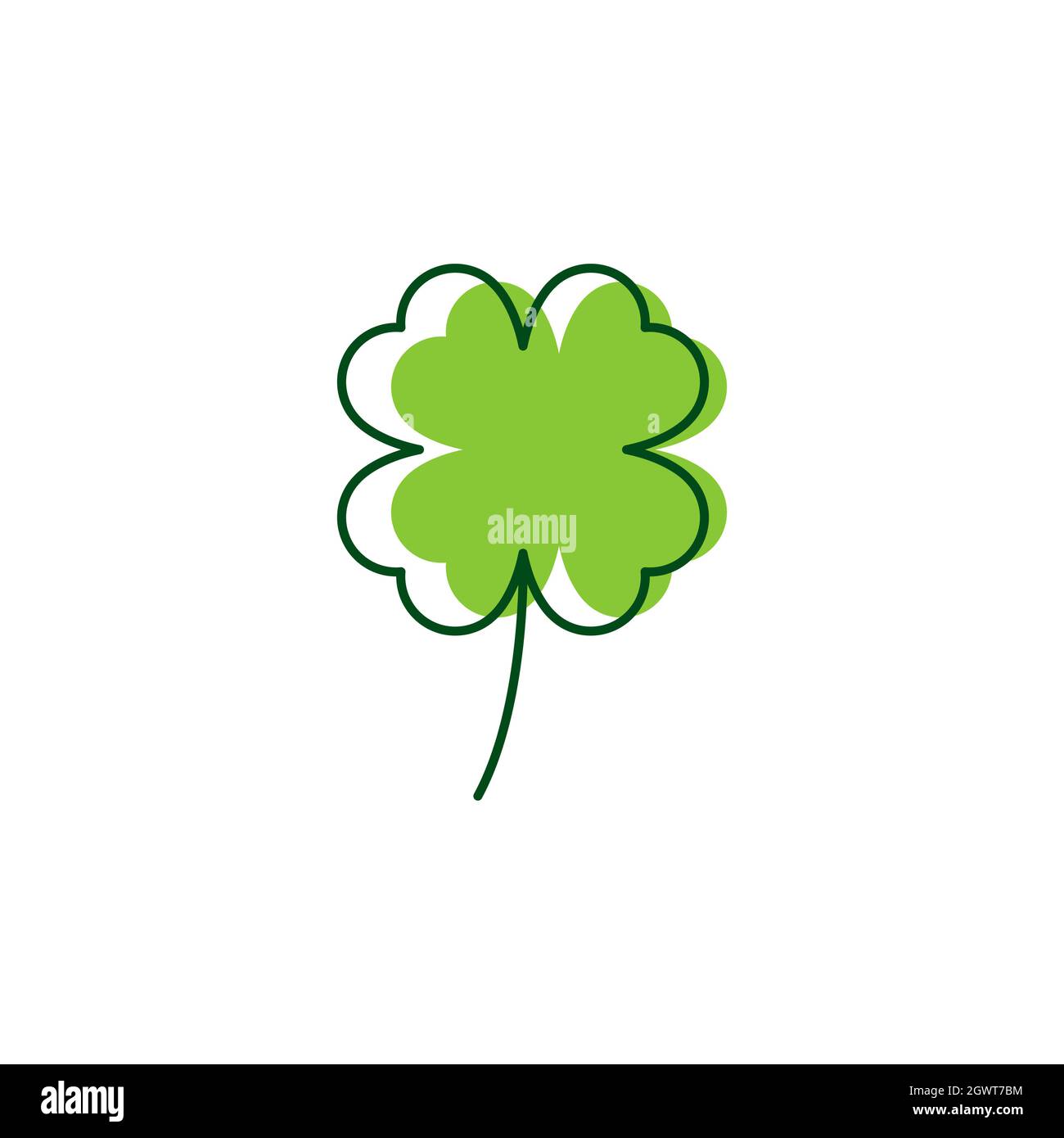 Green Clover Leaf icon Template Design Vector Stock Photo - Alamy