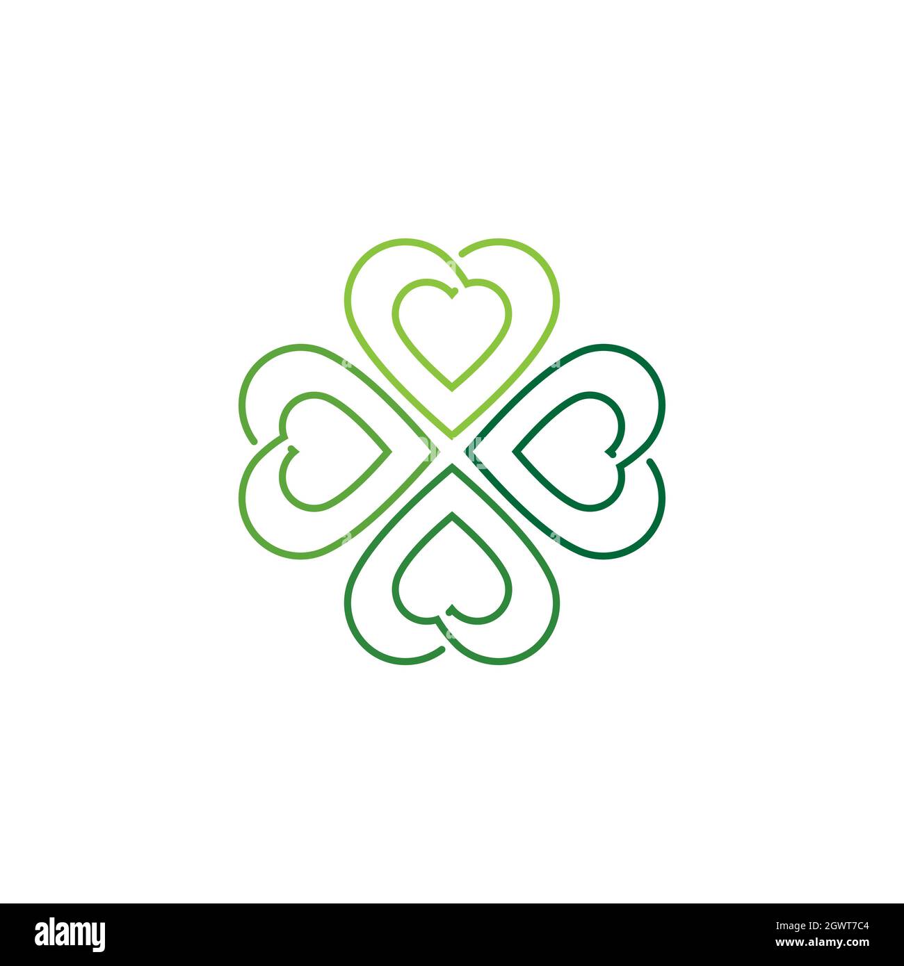 Green Clover Leaf icon Template Design Vector Stock Photo - Alamy