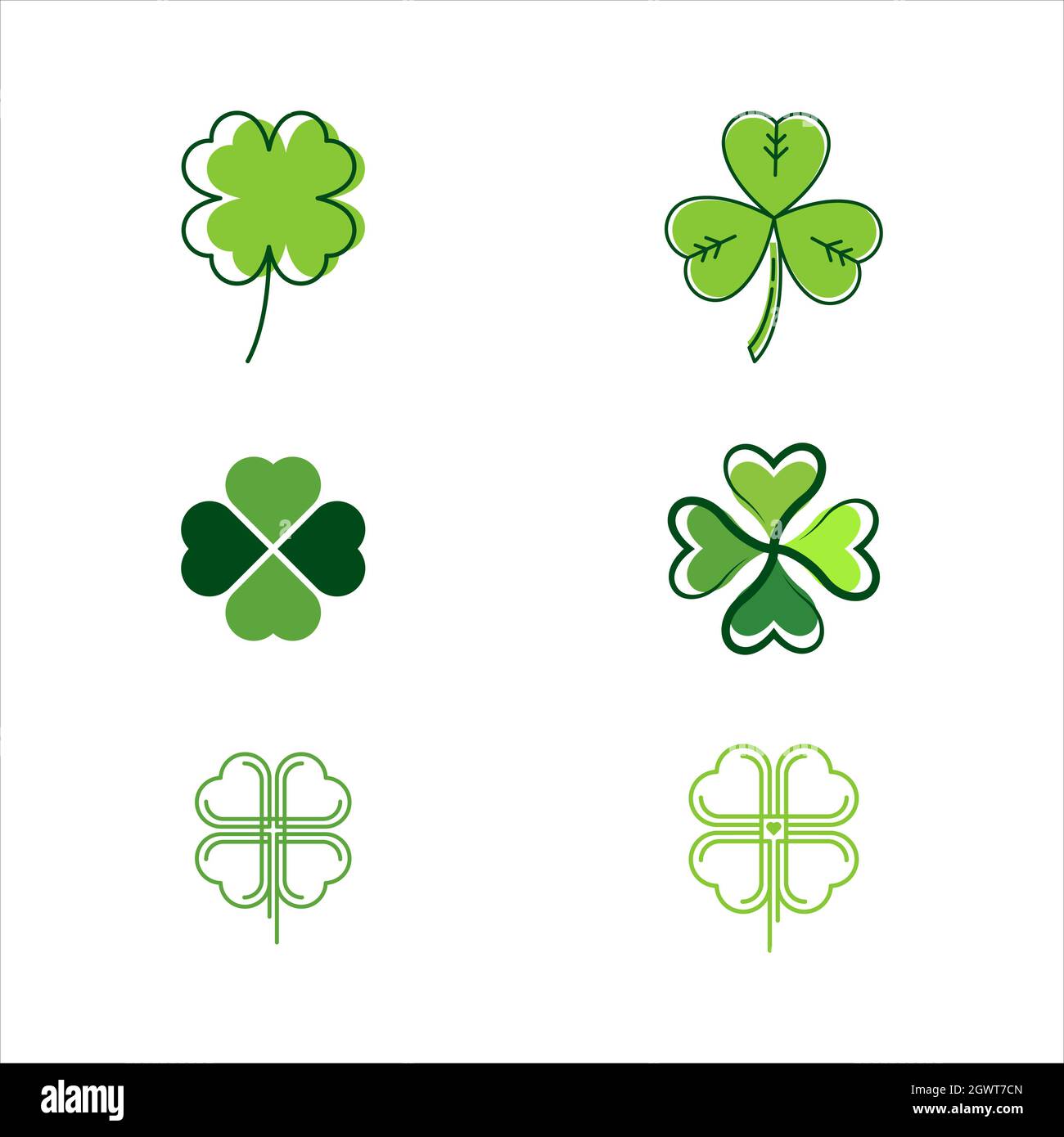 Green Clover Leaf icon Template Design Vector Stock Photo - Alamy