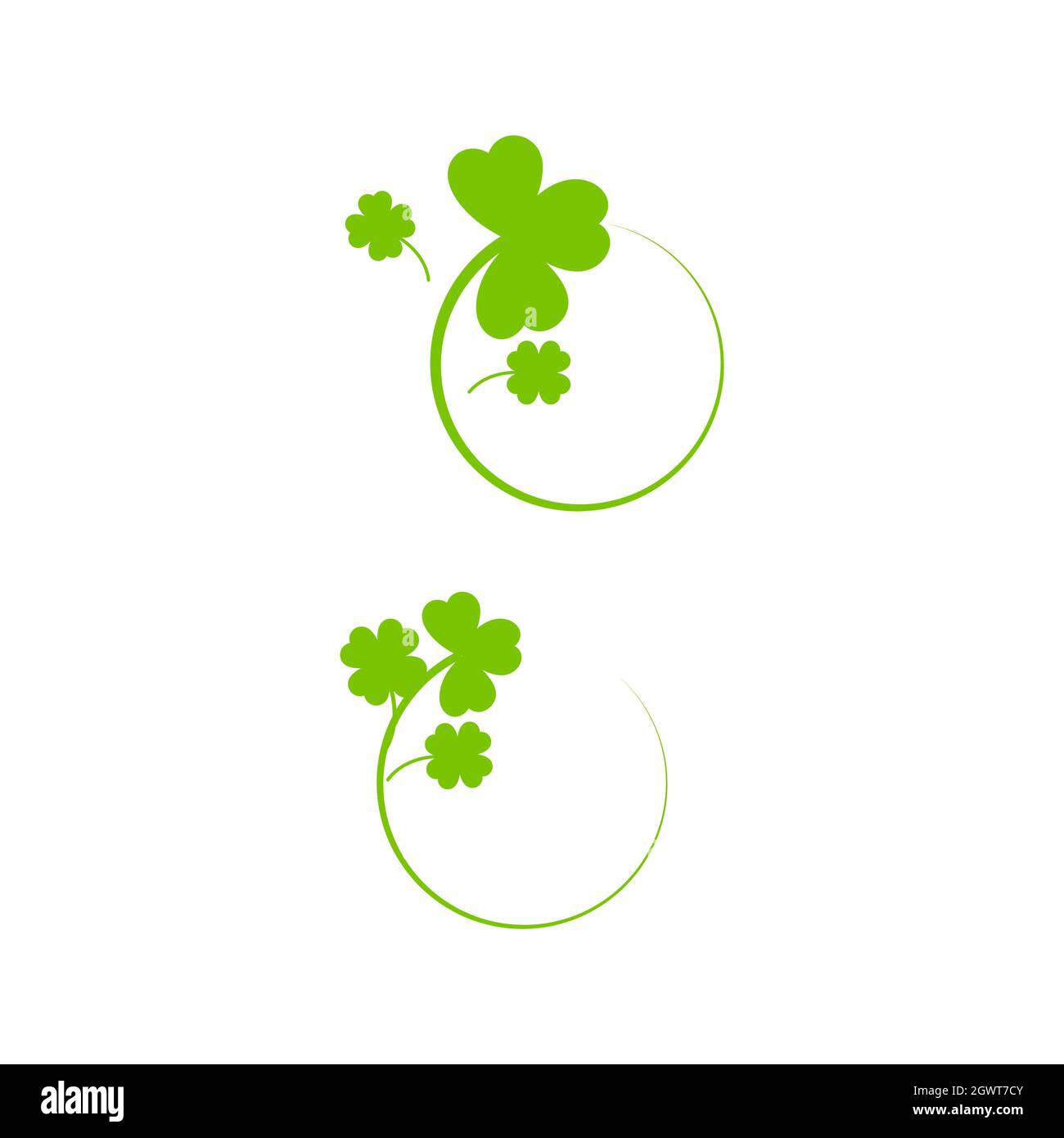 Green Clover Leaf icon Template Design Vector Stock Photo - Alamy