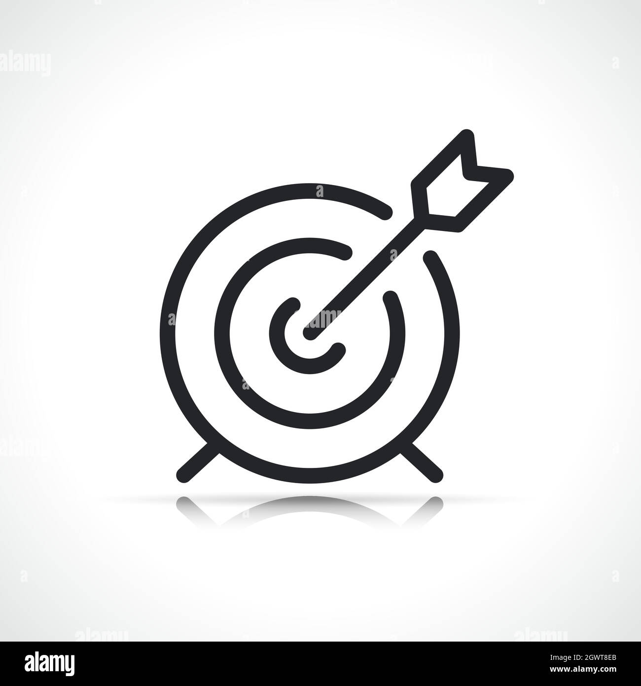 target and arrow line icon Stock Vector