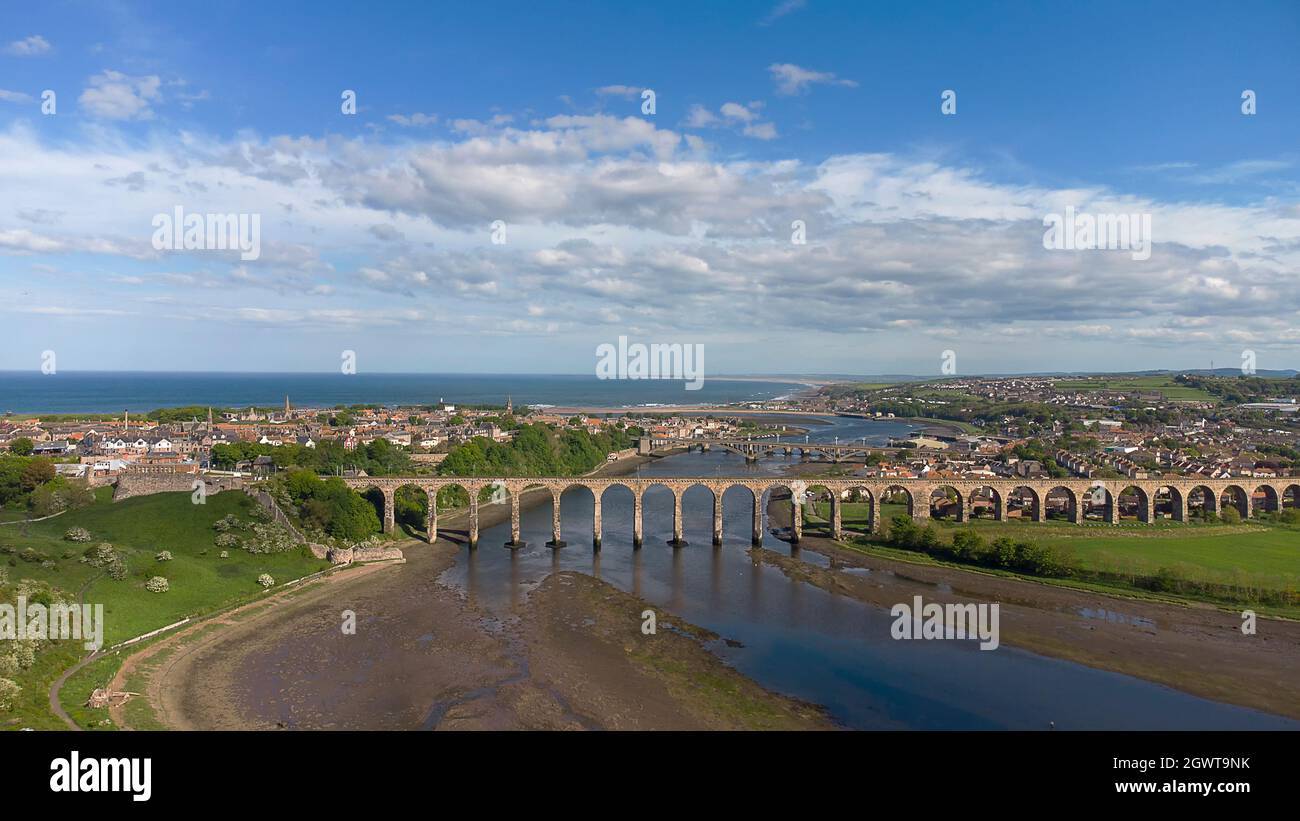 Berwick upon tweed bridge street northumberland england hires stock