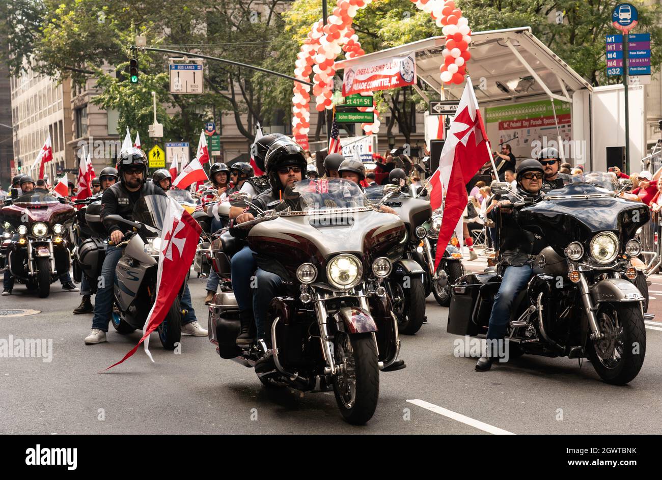 84th Annual Pulaski Day Parade in New York City October 3, 2021 Stock