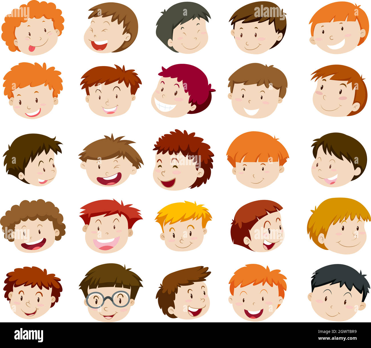 Boys head with happy face Stock Vector Image & Art - Alamy