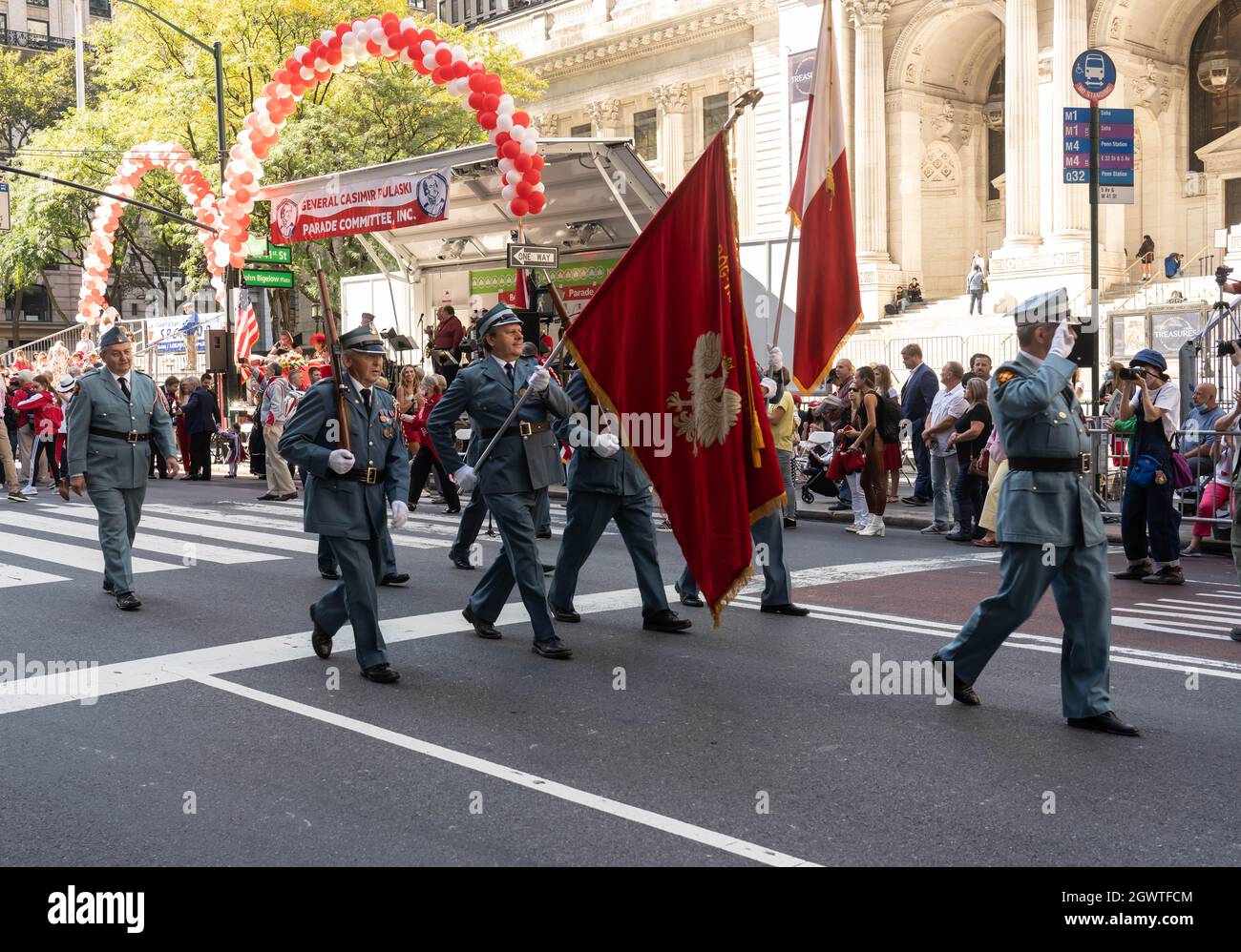 84th Annual Pulaski Day Parade in New York City October 3, 2021 Stock