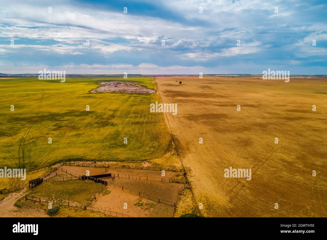 Aerial View Of Agricultural Land In Australia Stock Photo