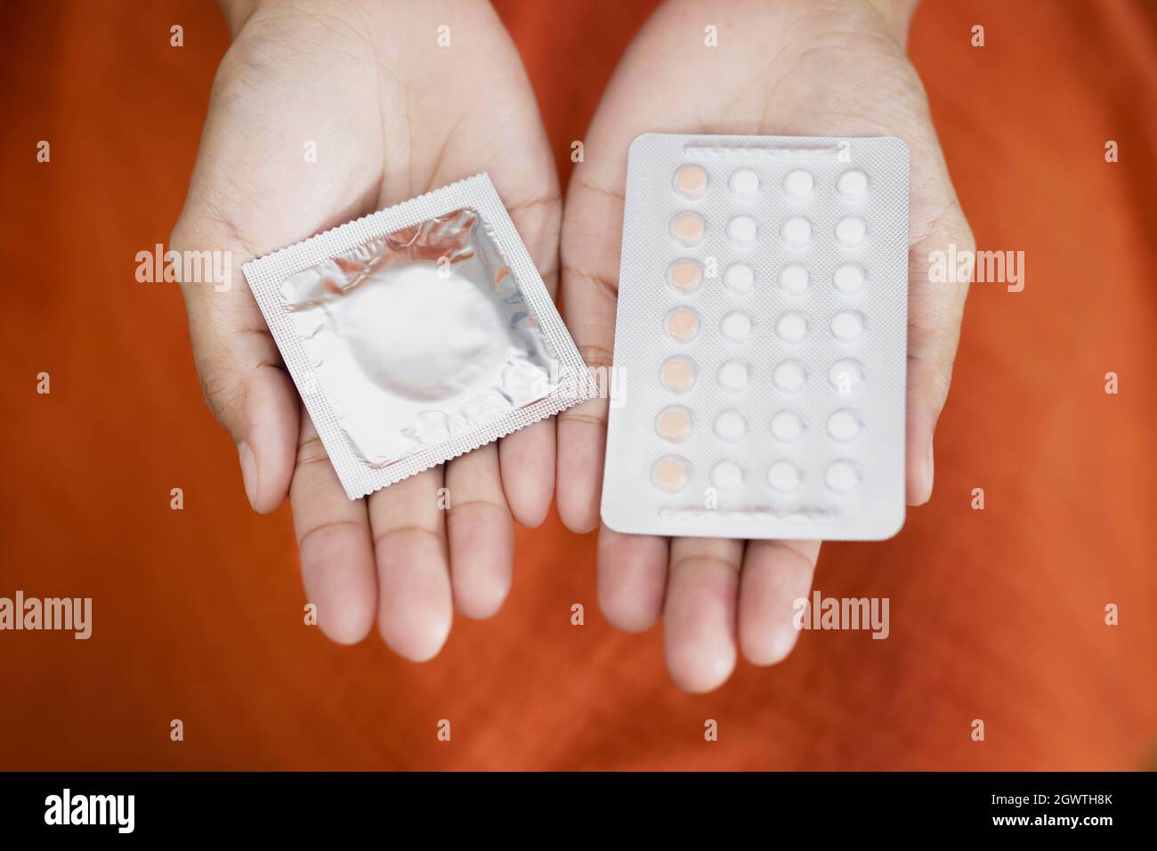 Birth Control Pills And Condoms Stock Photo Alamy