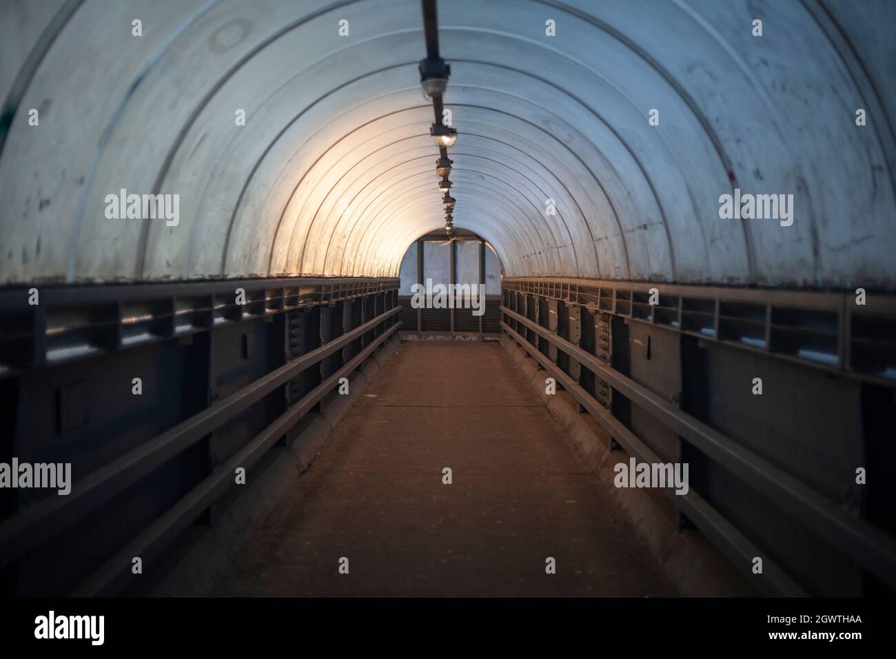 Pedestrian Tunnel For Crossing Over The Road. A Rounded Tunnel