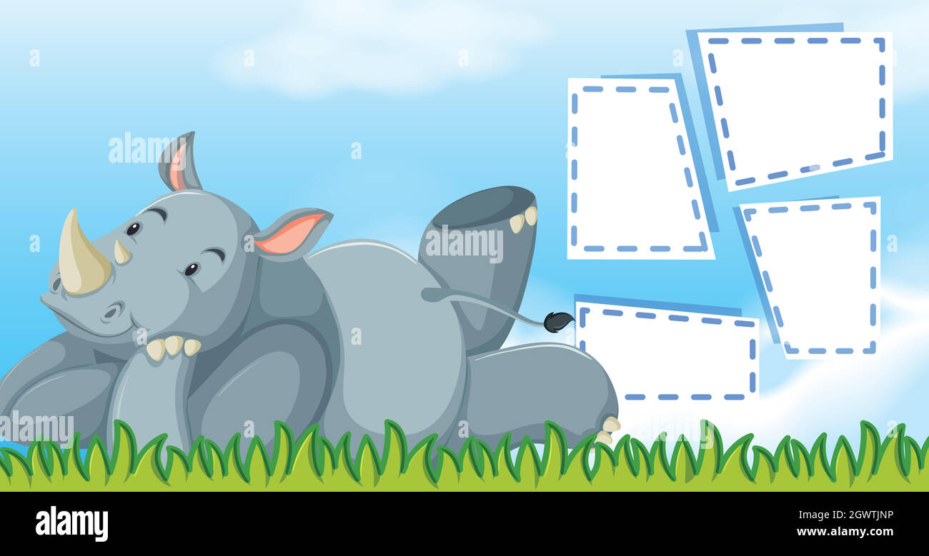 Rhino with a frame Stock Vector