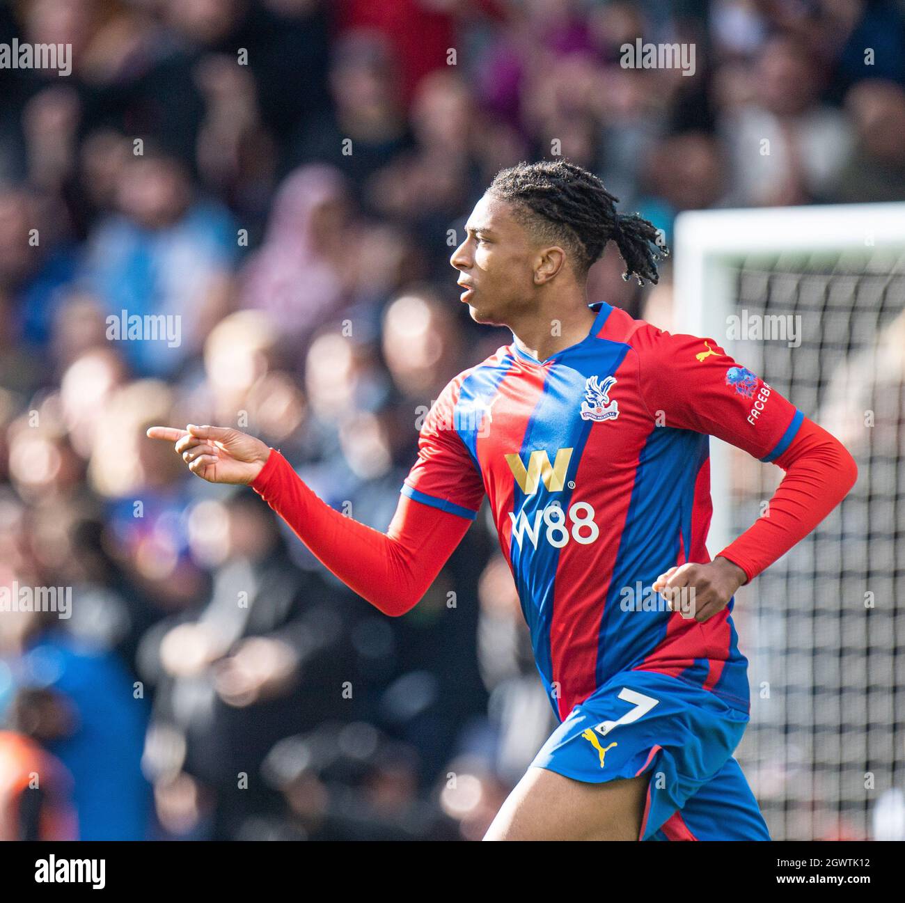 Michael Olise Of Crystal Palace Celebrate After Scoring He S 1st Goal During The Premier League Match Between Crystal Palace And Leicester City At Sel Stock Photo Alamy
