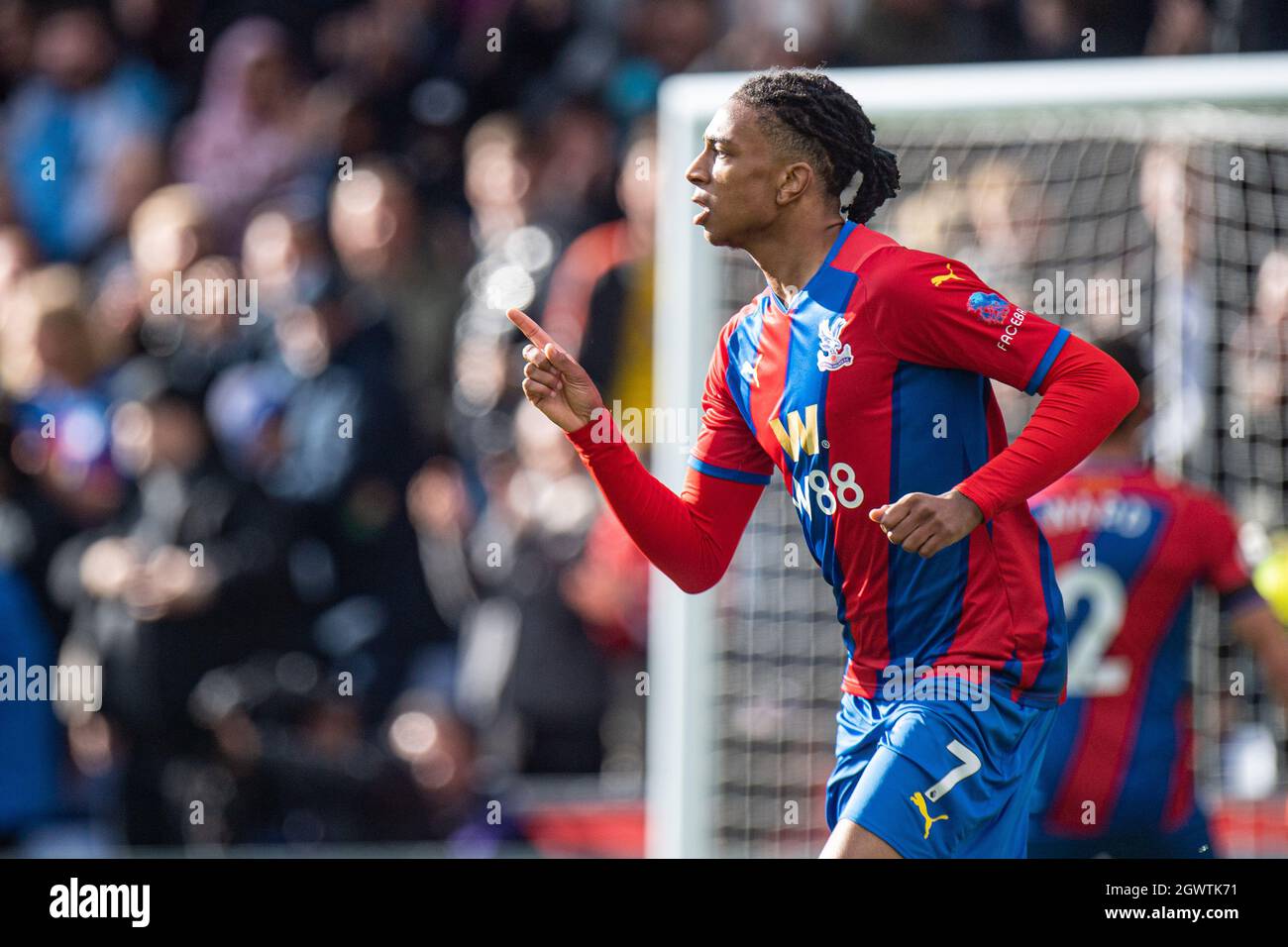 Michael Olise Of Crystal Palace Celebrate After Scoring He S 1st Goal During The Premier League Match Between Crystal Palace And Leicester City At Sel Stock Photo Alamy