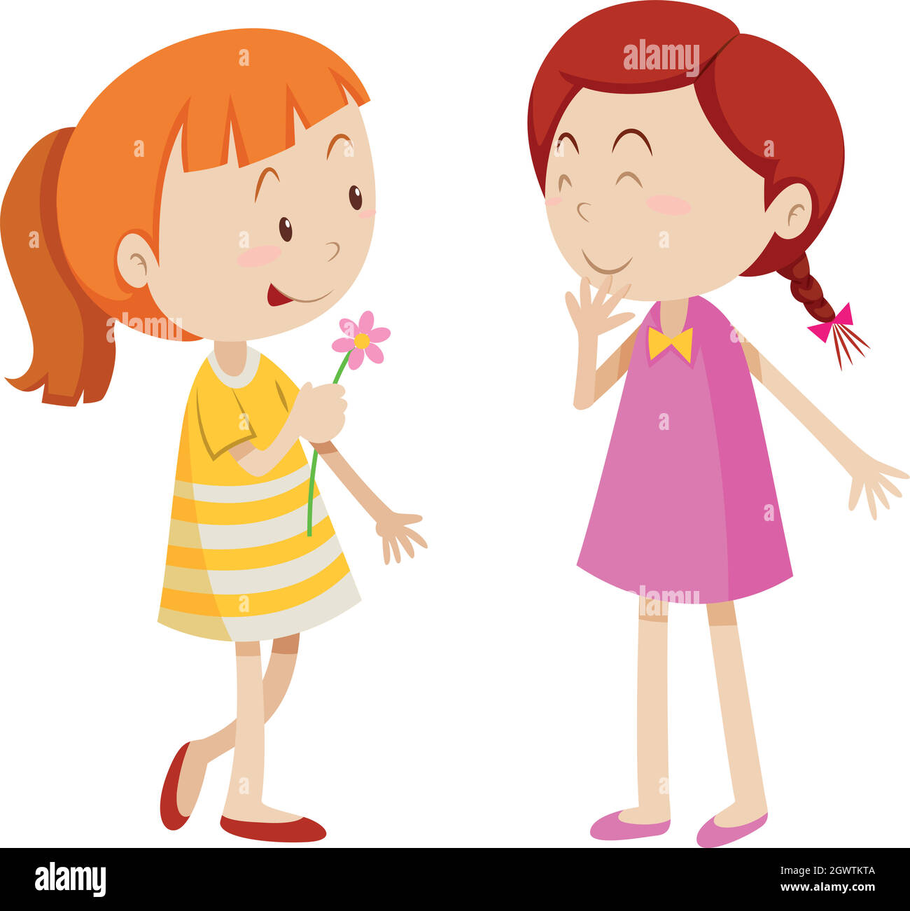 Two little girls talking other Cut Out Stock Images & Pictures - Alamy