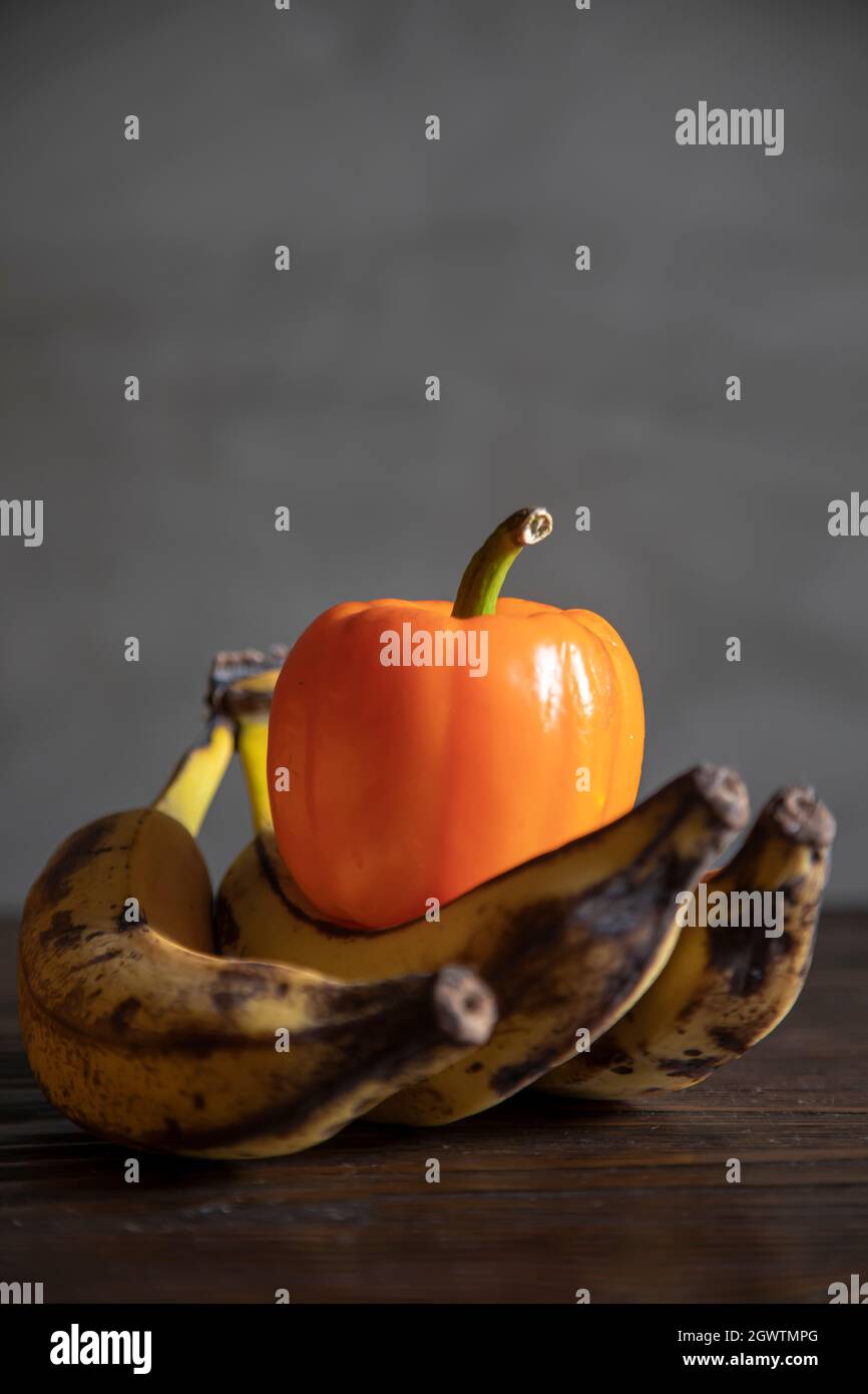 Bell Pepper And Banana Stock Photo Alamy