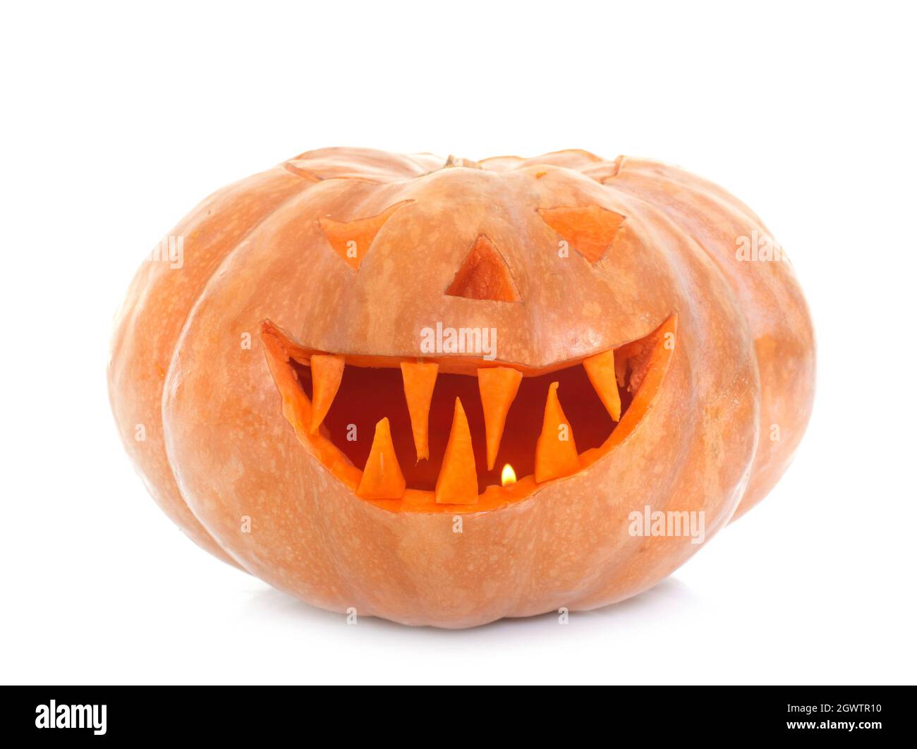 Close-up Of Pumpkin Against White Background Stock Photo