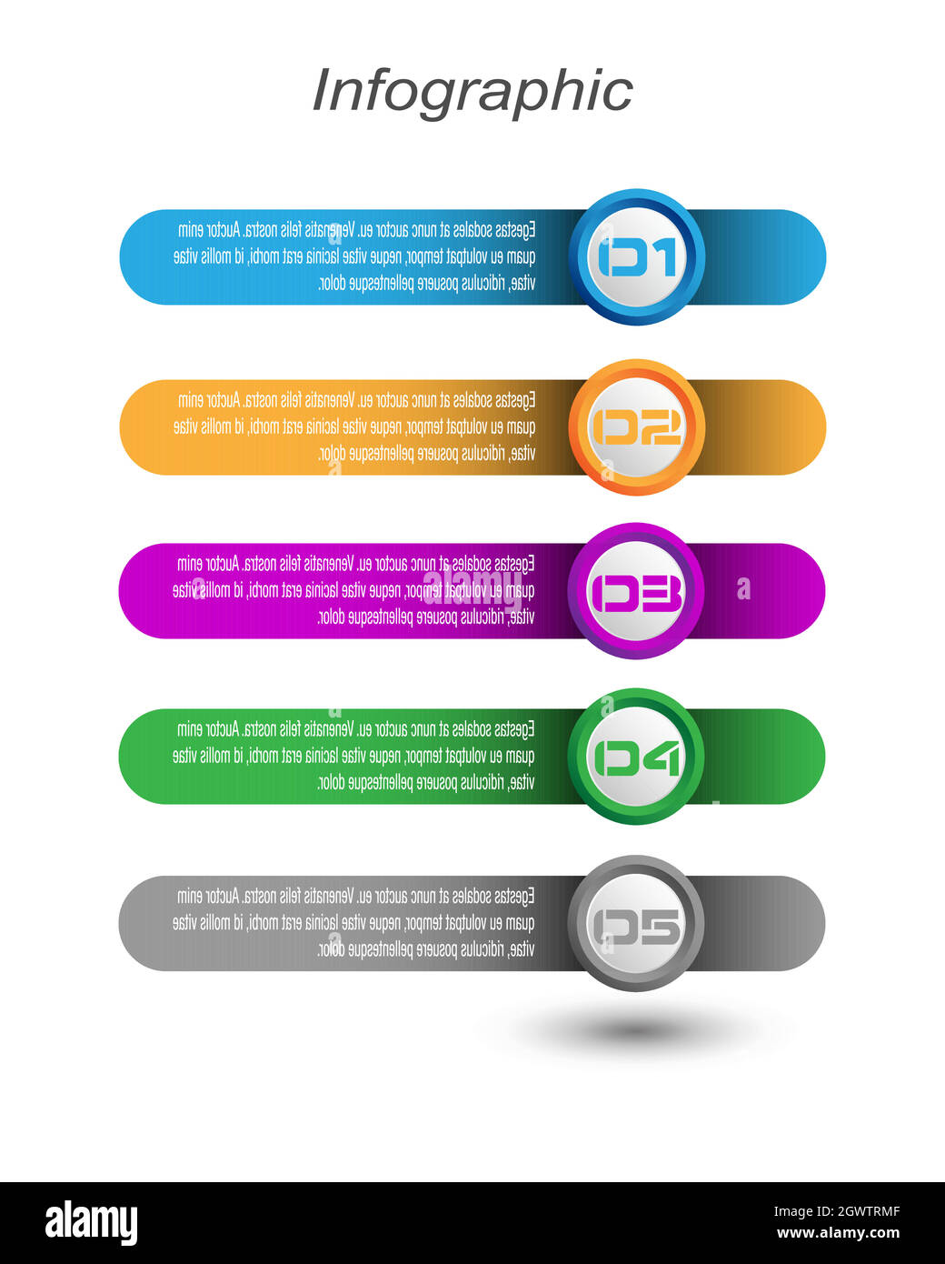 Infographic design template with paper tags. Stock Vector