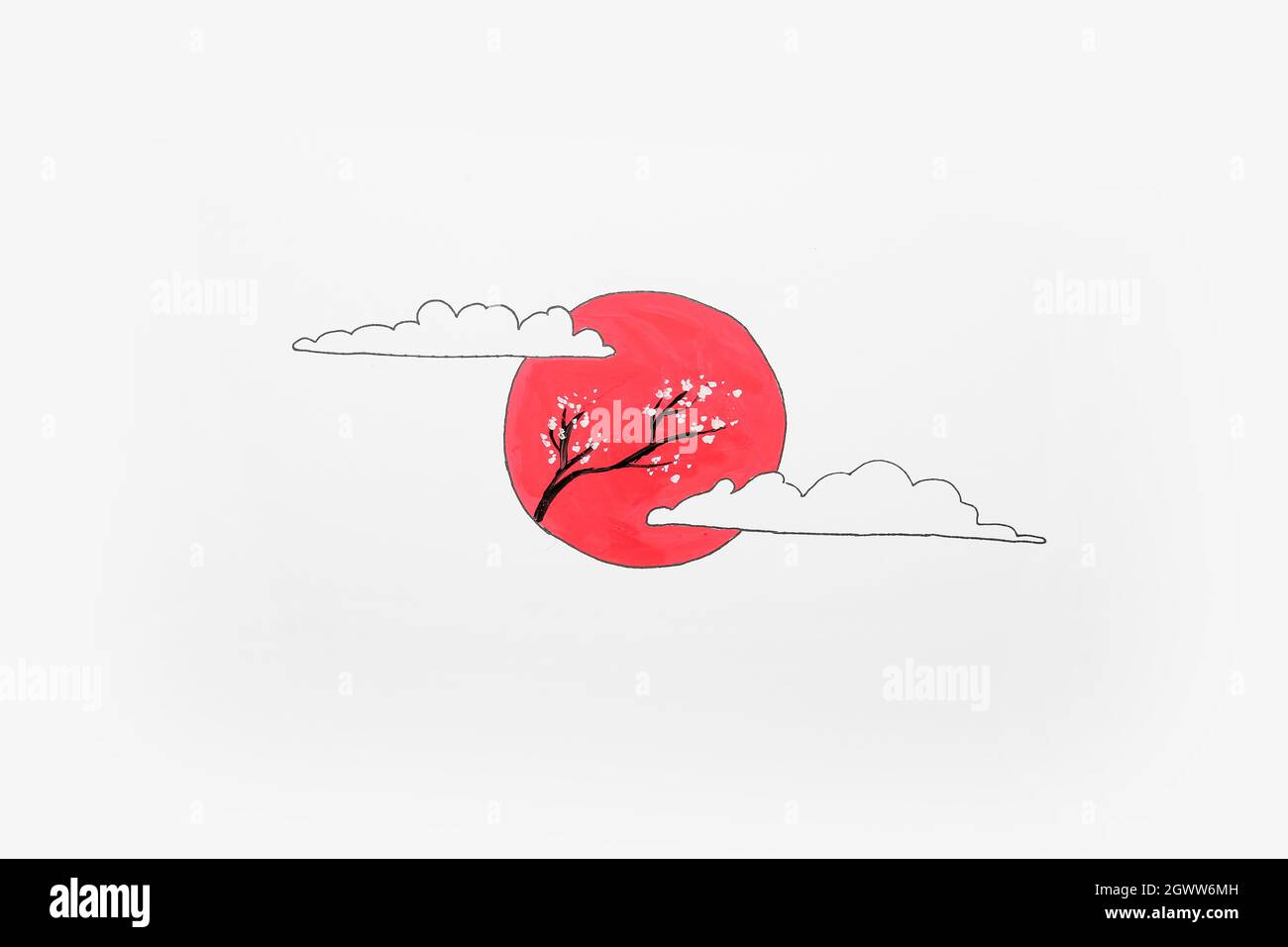 Creative drawing of Japanese flag Stock Photo Alamy