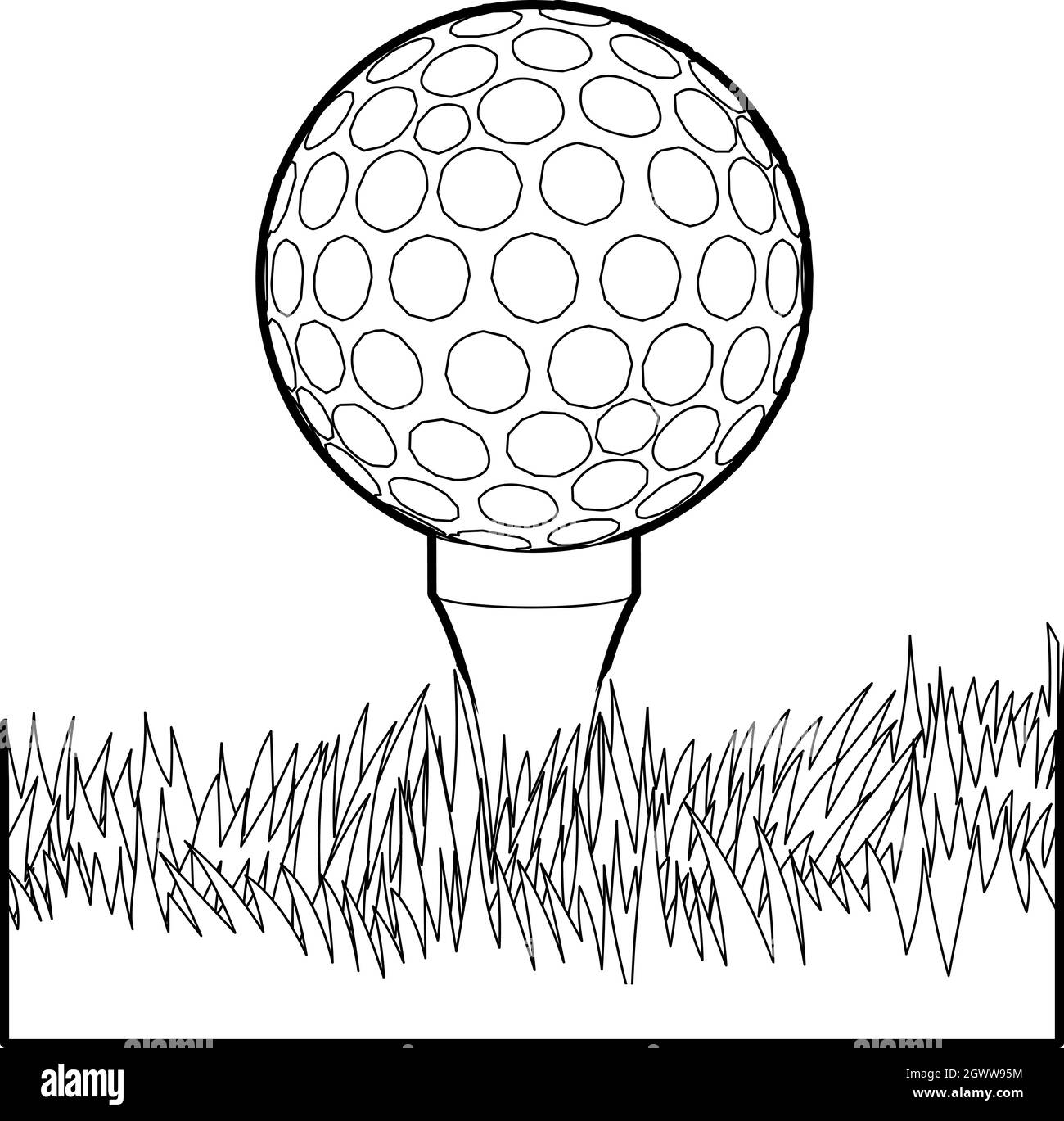 Ball for golf icon, outline style Stock Vector