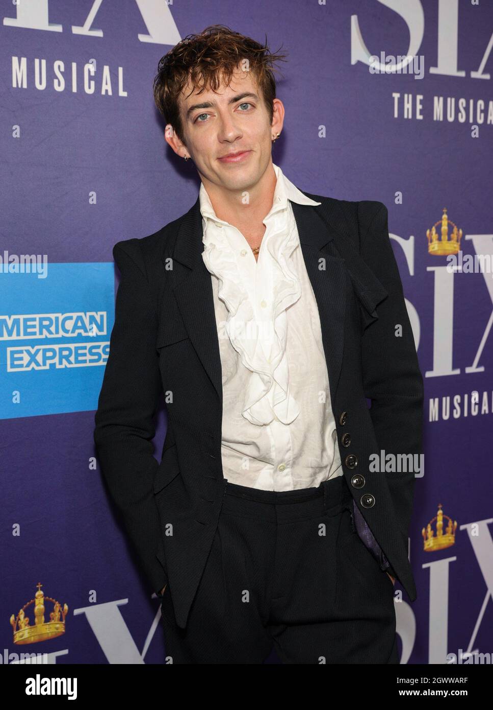 New York, NY, USA. 3rd Oct, 2021. Kevin McHale at arrivals for SIX: THE MUSICAL Opening Night, Brooks Atkinson Theatre, New York, NY October 3, 2021. Credit: CJ Rivera/Everett Collection/Alamy Live News Stock Photo