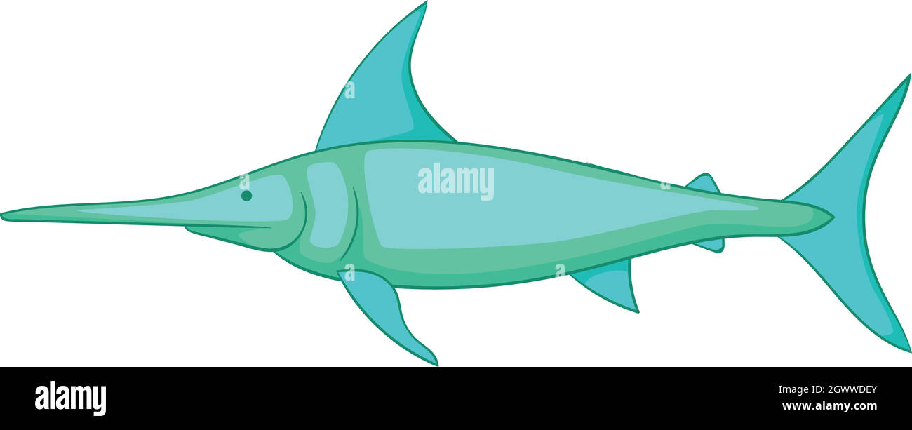 Swordfish icon, cartoon style Stock Vector