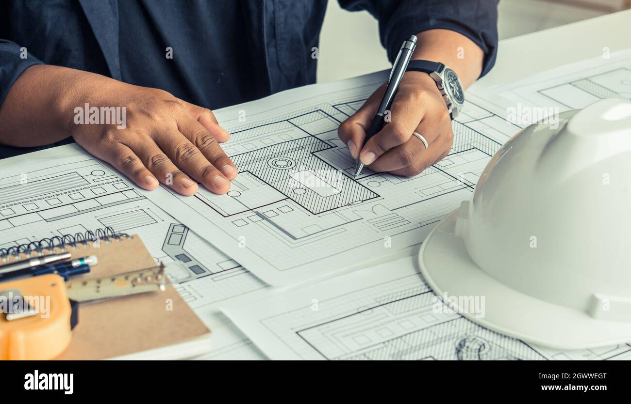 Engineer And Architect Concept, Engineer Architects Working With