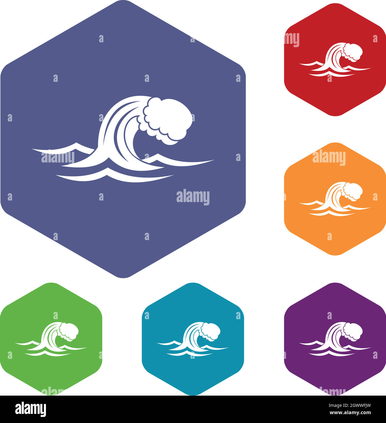 Foamy wave icons set Stock Vector Image & Art - Alamy
