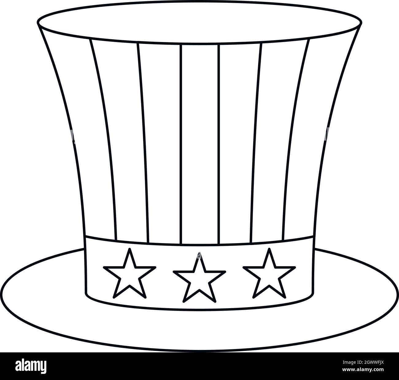 Uncle sam hat icon , outline style Stock Vector