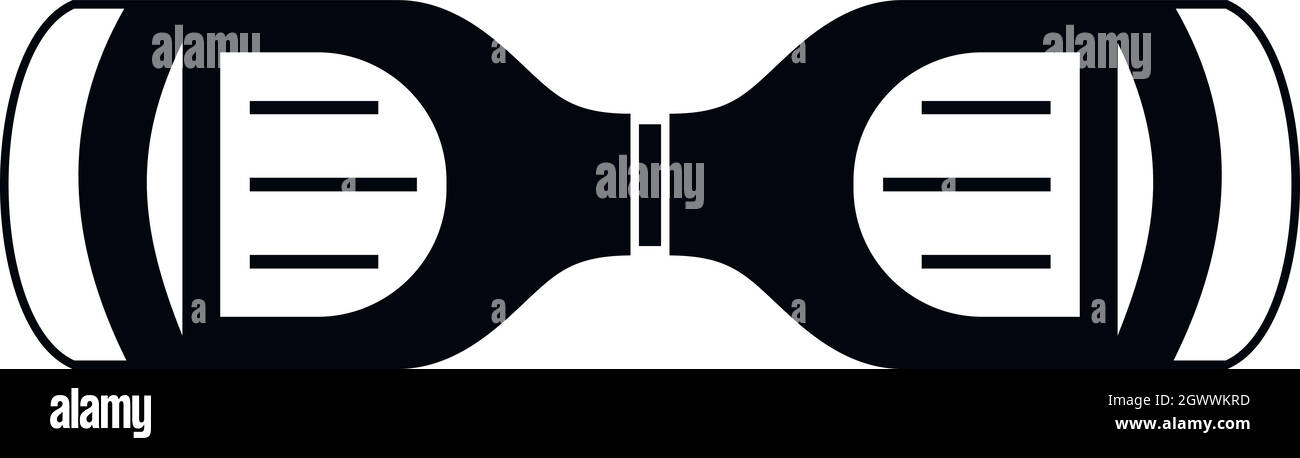 Hoverboard gyro pod top view icon, simple style Stock Vector
